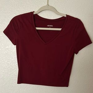 v neck crop top